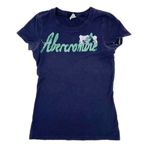 Vintage Y2K Abercrombie Spell Out Logo T-shirt Baby Tee Women's Size Medium